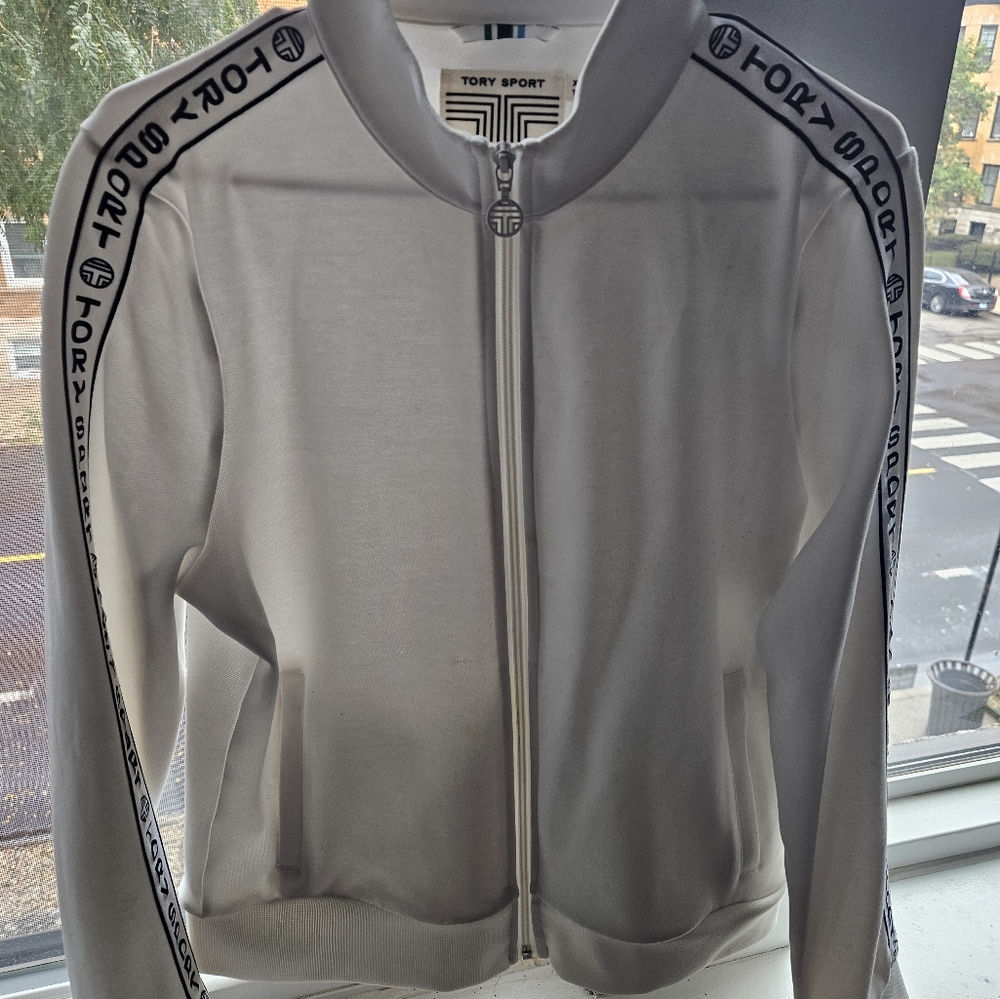 Tory Burch Track Jacket White/Black XL